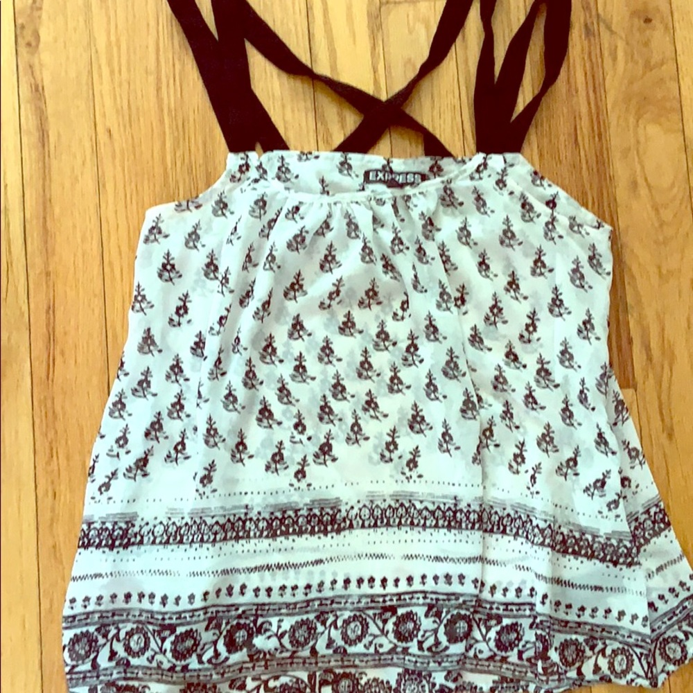 An express black and white see through shirt
